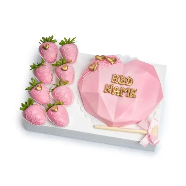 hbd chocoalte breakable heart pink