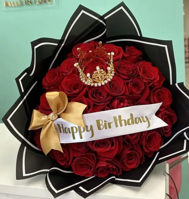 celebrate her birthday with red roses