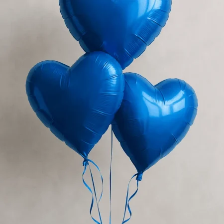 3 balloons Heart blue