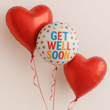 3 balloons get well red