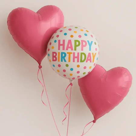 3 balloons HBD pink