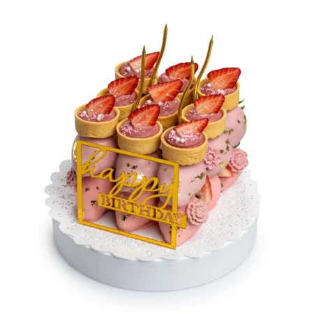 Chocolate-Covered Strawberry Birthday Cake – Elegant Fruit Arrangement for Celebration