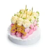 Pink Chocolate-Covered Strawberry Cake – Elegant Birthday Fruit Arrangement