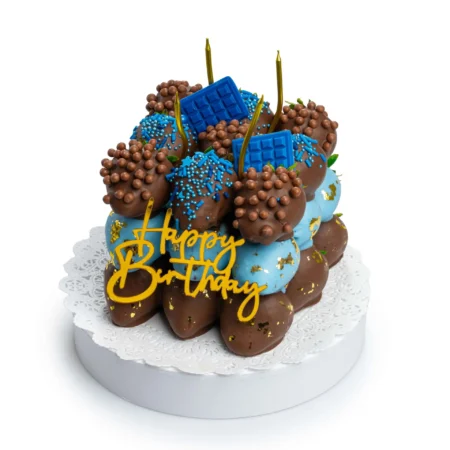 Blue Happy birthday Cake for him