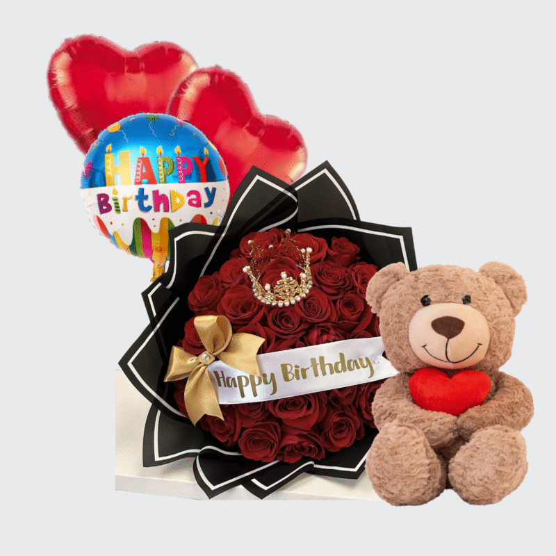 Happy Birthday Red Roses Bouquet - Image 2