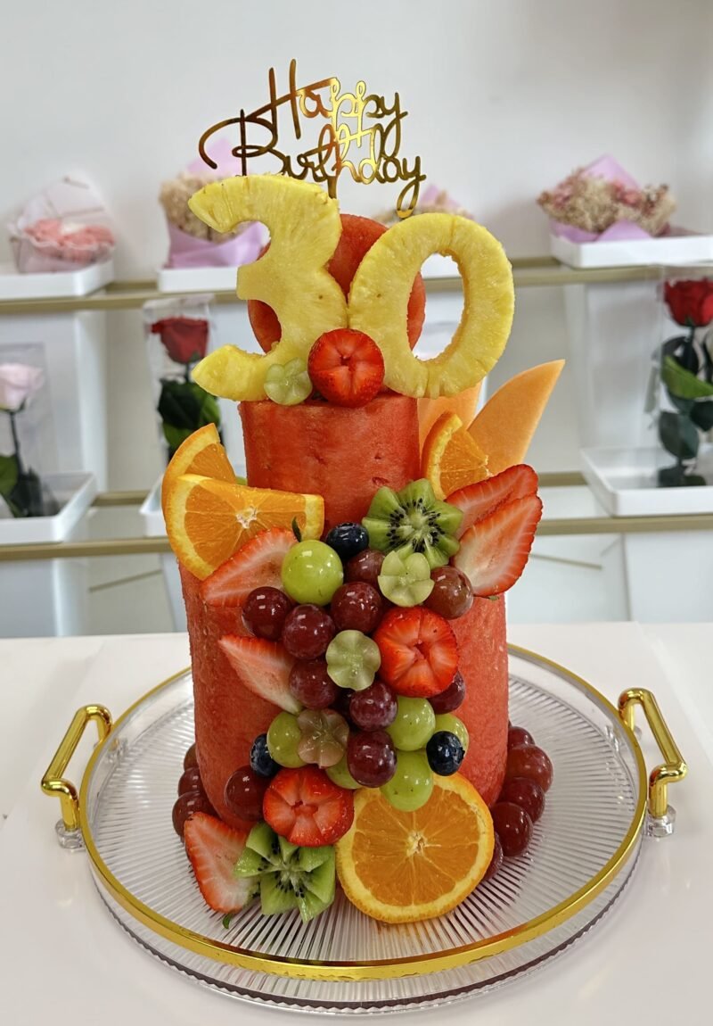 Birthday Fruit Cake Pineapple Number