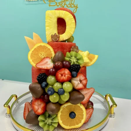 Birthday Fruit Cake Pineapple Initial