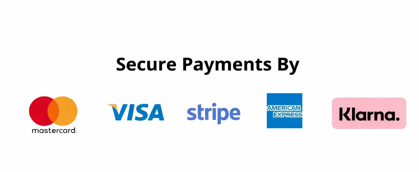 Mastercard · Visa · Stripe · American Express · Klarna