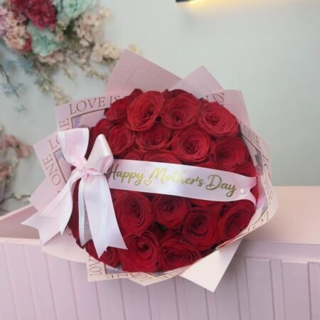 Red roses bouquet for Mother’s Day