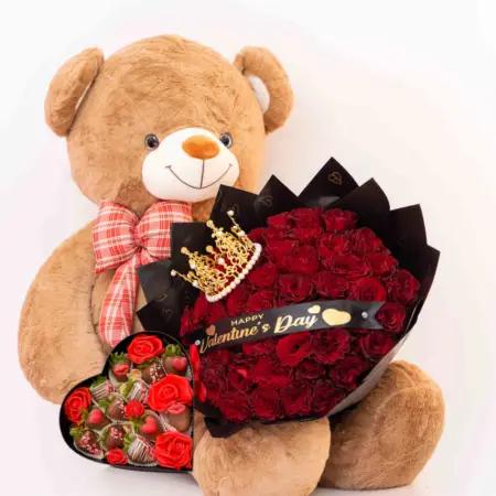 Combo Valentines Day chocolate strawberries | Teddy Bear for Love