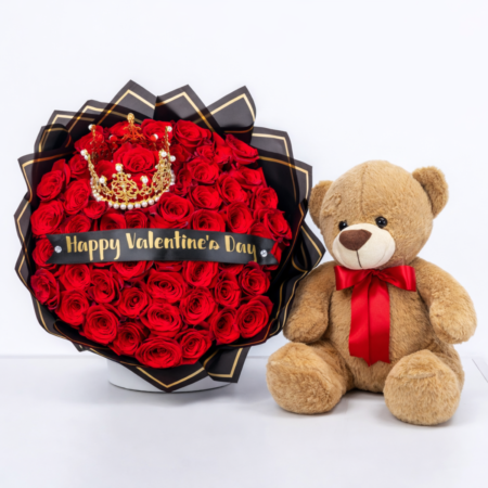 Duo de Ramos de Rosas | Teddy Bear for Love