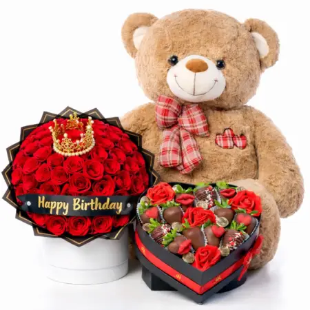 Birthday 50 Flowers-Teddy and Chocolate