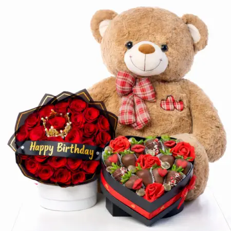 Miami Flowers Bouquet and Teddy