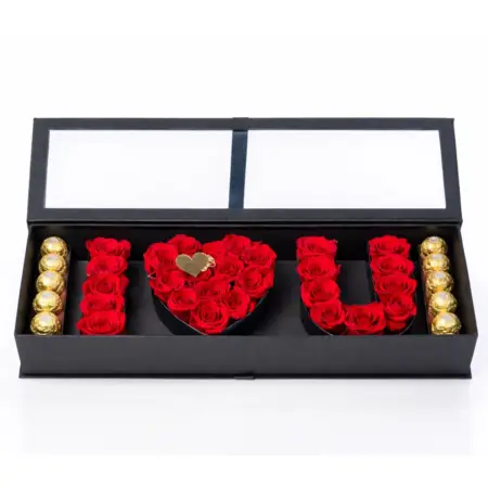 I Love You - Heart flowers Box