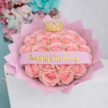 pink roses hbd 25 sterm