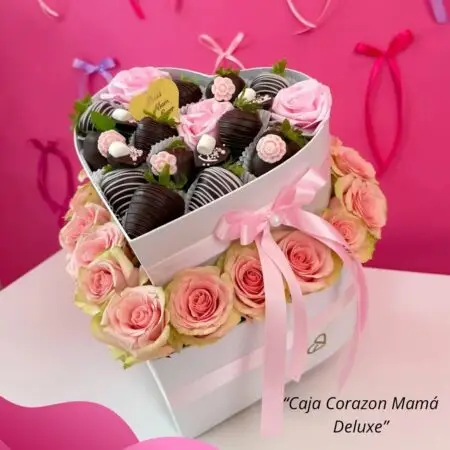 Roses and Chocolate Heart Box