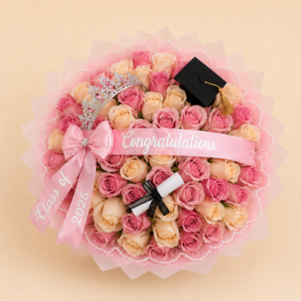 50 Pink Floral Graduations