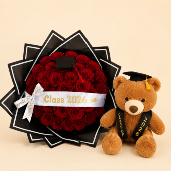 Duo Graduation Roses Bouquet