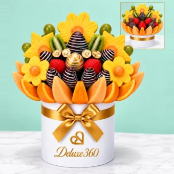 best fruit bouquet with 360 fresh fruit with chocolate covered strawberries
