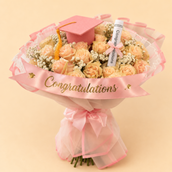 Graduation Roses Bouquet Premium