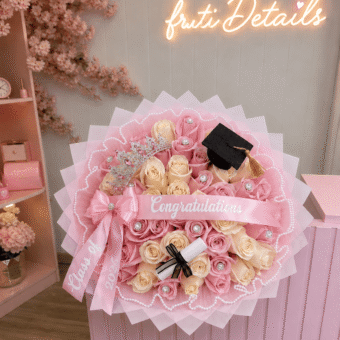 50 Pink Floral Graduations Bouquet