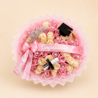 50 Pink Floral Graduations Bouquet