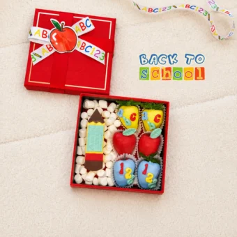 Back to School chocolate covered strawberries gift box