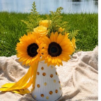 Bedazzled yellow roses box for September 21 delivery in Hialeah and Miami