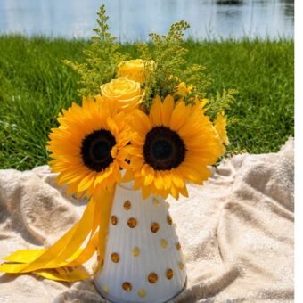 Bedazzled Yellow Roses Box
