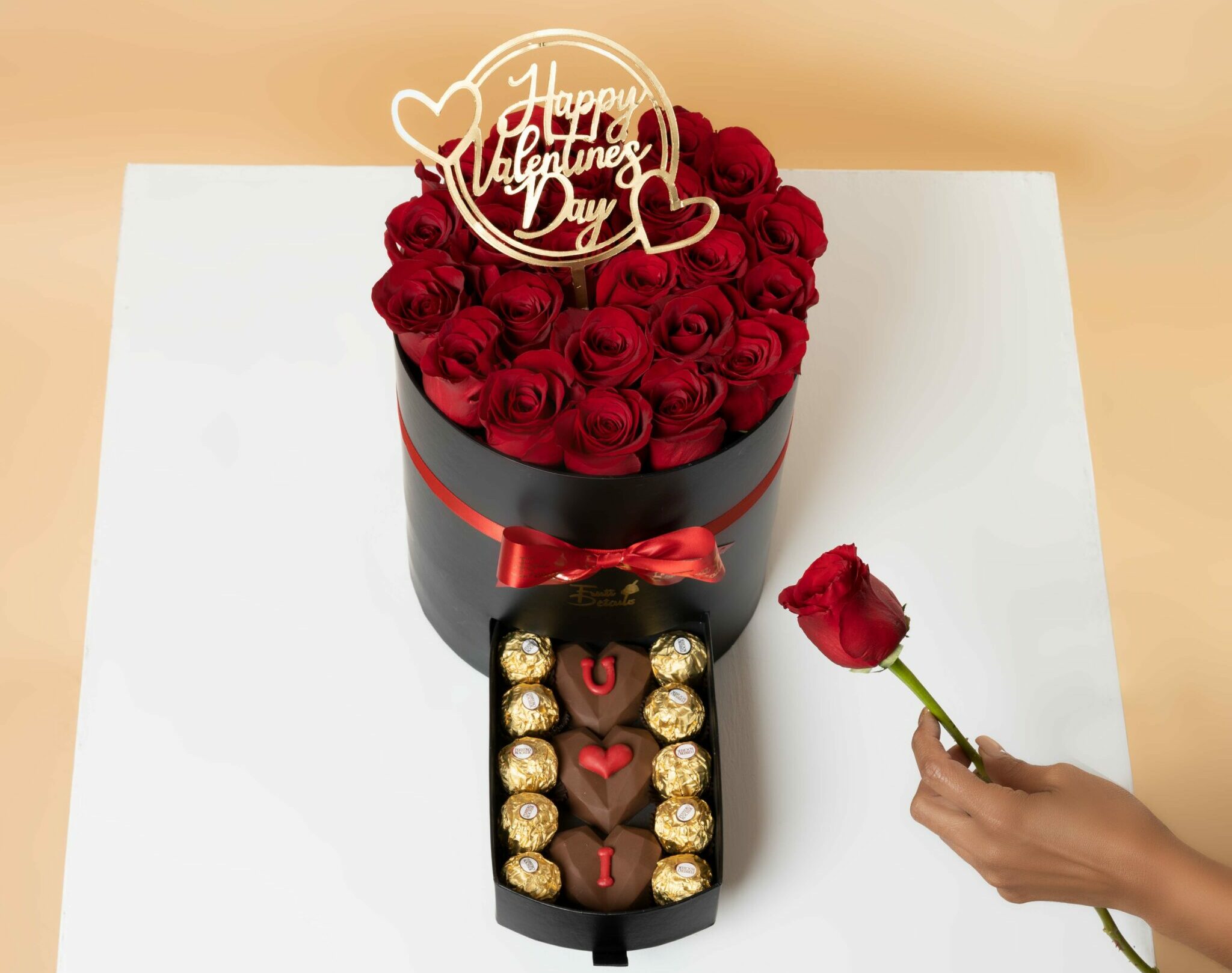 Flowers I Love You Con Chocolate Red